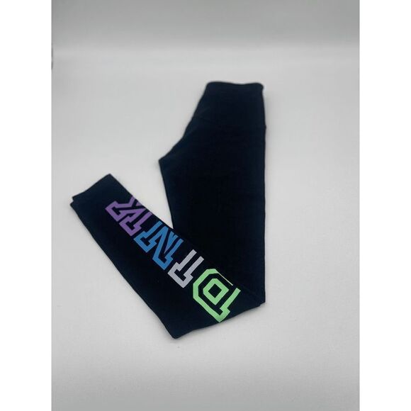 PINK Victoria’s Secret Leggings Neon Logo on Side Sz XS Black - Picture 7 of 7